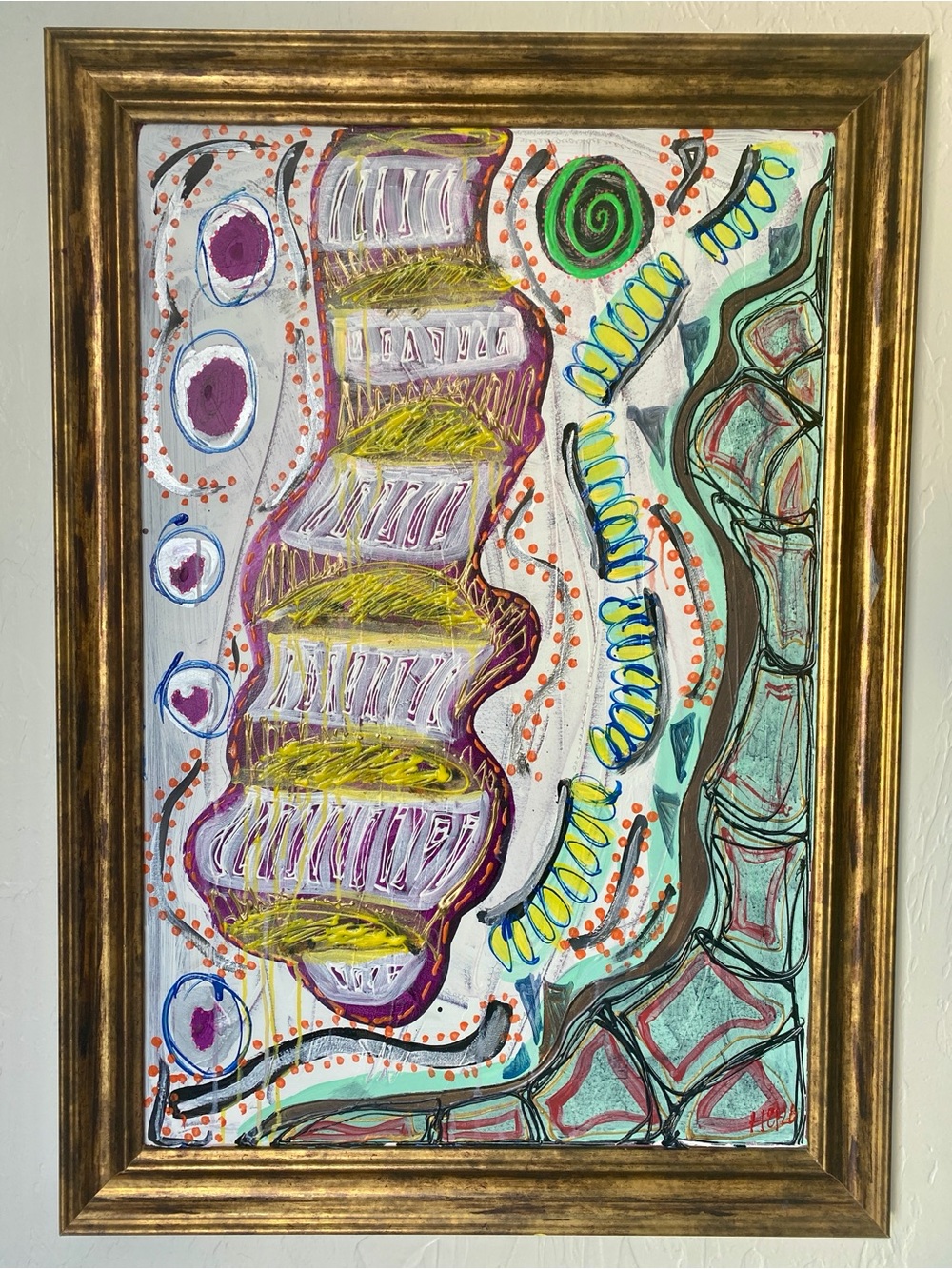 HANDMADE Original Abstract Modern Painting | 'cavities' by me on canvas | one of